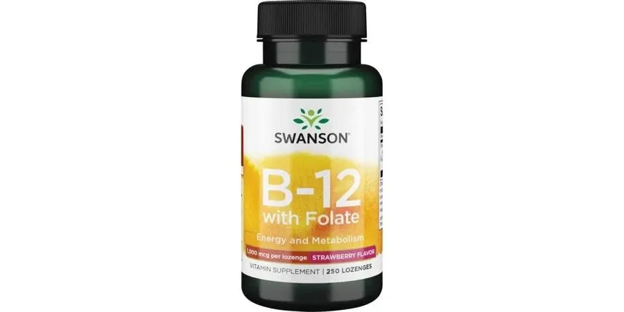 obrazek 1 Swanson  B-12 with Folate Smak truskawkowy Tabletki do ssania