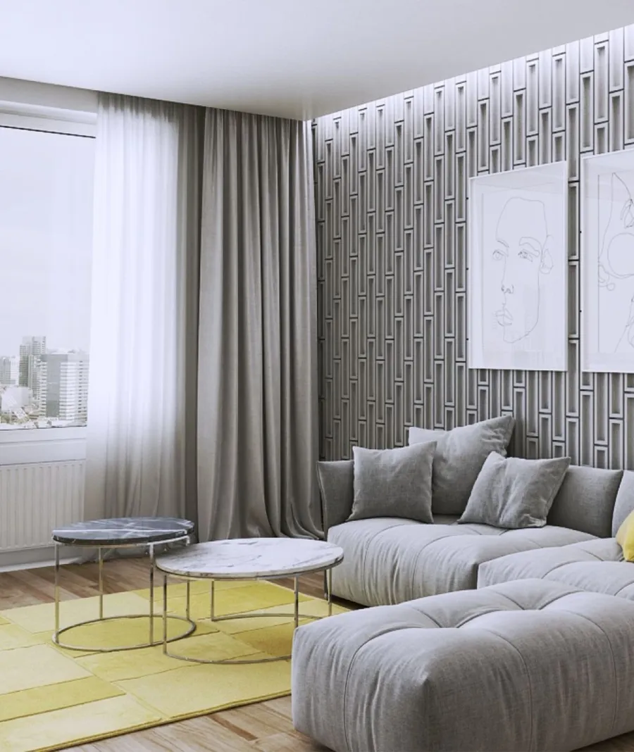 obrazek 1 105,3x41,4 cm VT - PB52 (S95 jasno szary - gołąbkowy) CEGIEŁKA - Panel dekor 3D beton architektoniczny