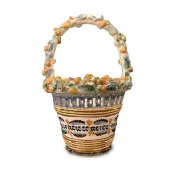 Zdjęcie Kosz z ceramiki zdobionej i perforowanej - Włochy około 1950 roku