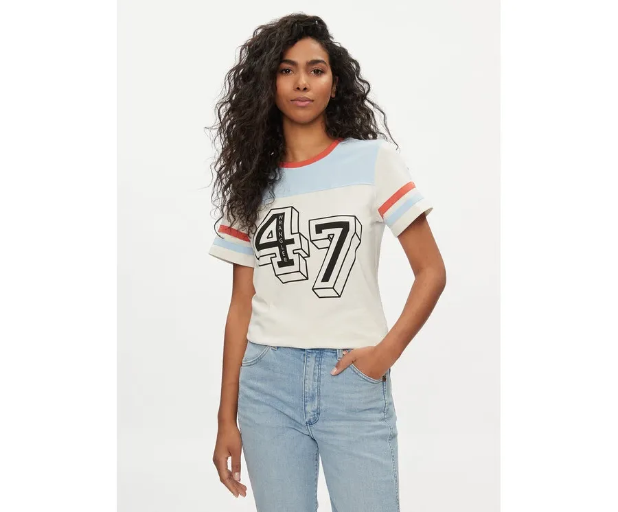obrazek 1 Wrangler T-Shirt Yoke 112350188 Écru Slim Fit