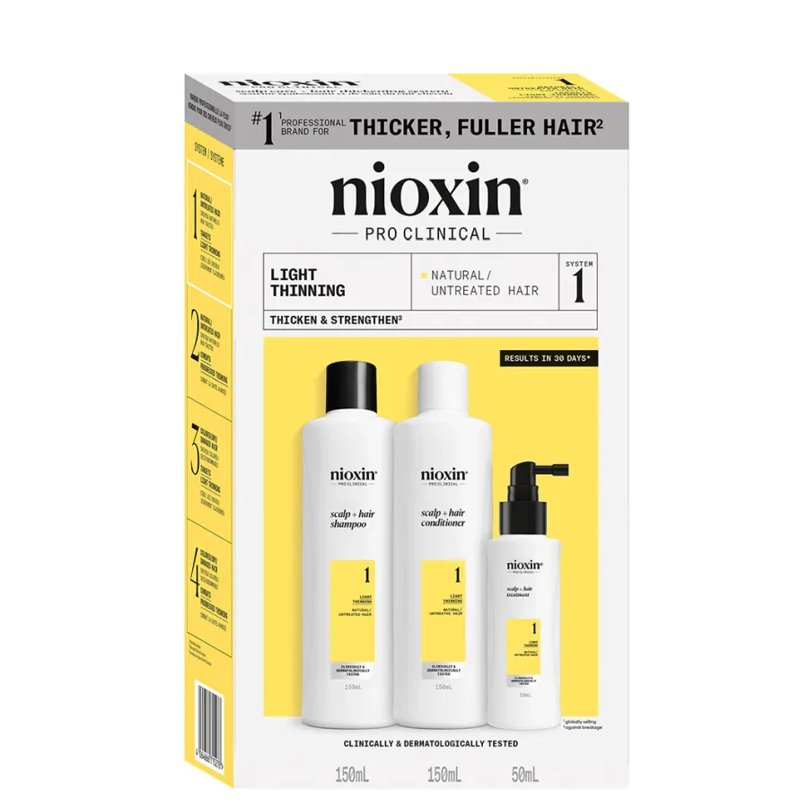 obrazek 1 Nioxin System 1, Zestaw oczyszczający do włosów naturalnych, lekko przerzedzonych