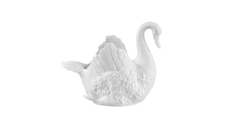 obrazek 2 Piękna porcelanowa figurka łabędzia od portugalskiego producenta