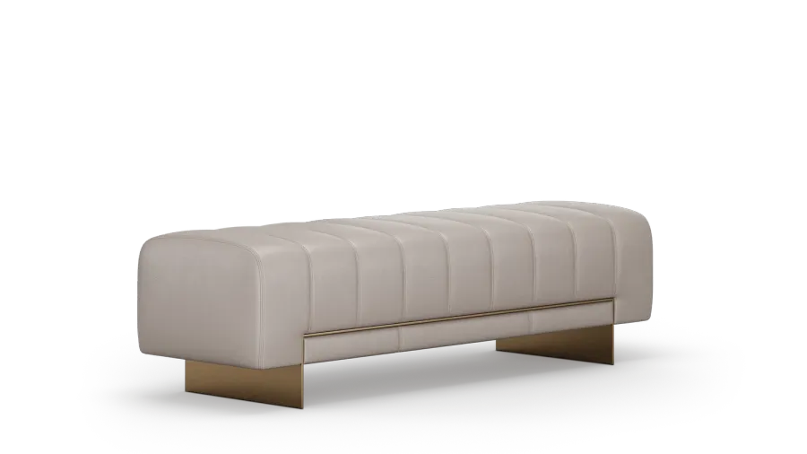obrazek 4 Elegancka tapicerowana ławka z metalowymi nogami