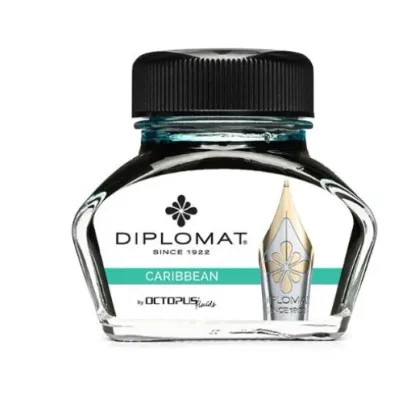 Picture Diplomat fountain pen ink in inkwell - Caribbean turquoise, 30 ml