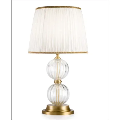 Zdjęcie Piękna lampa stołowa z metalową podstawą i ręcznie wykonanymi kulami ze szkła Murano – Il Paralume Marina