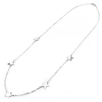 Picture Long women's necklace with stars made of white gold