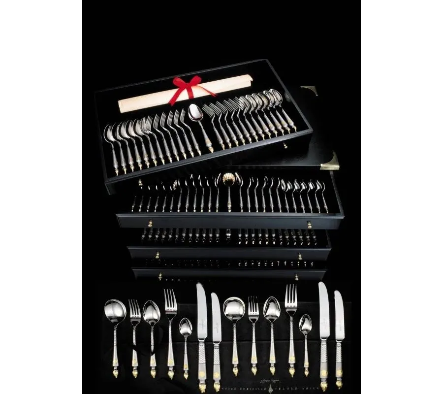 picture 1 Clive Christian Gilded Cutlery Set Empire Flame 125 el.