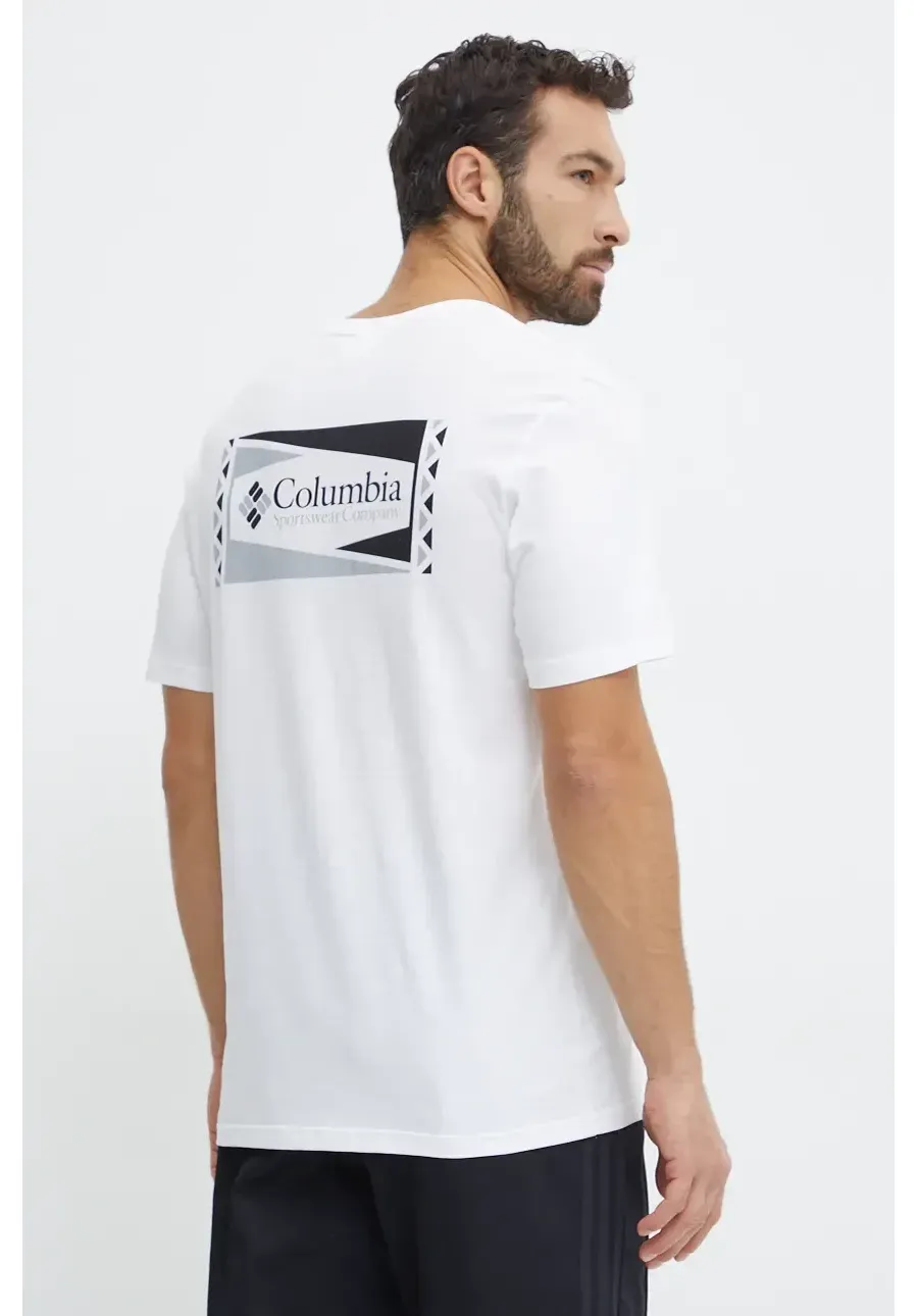 obrazek 1 Columbia t-shirt bawełniany kolor biały z nadrukiem