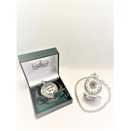 Zdjęcie Elegancki męski zegarek kieszonkowy wykonany z pewteru z ozdobnym napisem „Dziadek”