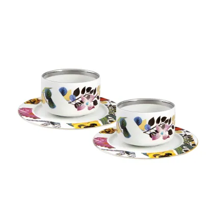 Zdjęcie Porcelanowy zestaw 2 filiżanek do herbaty ze spodkami z unikalnej kolekcji Primavera – Vista Alegre