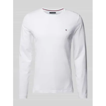 Zdjęcie Bluzka o kroju regular fit z wiskozy z długim rękawem i wyhaftowanym logo