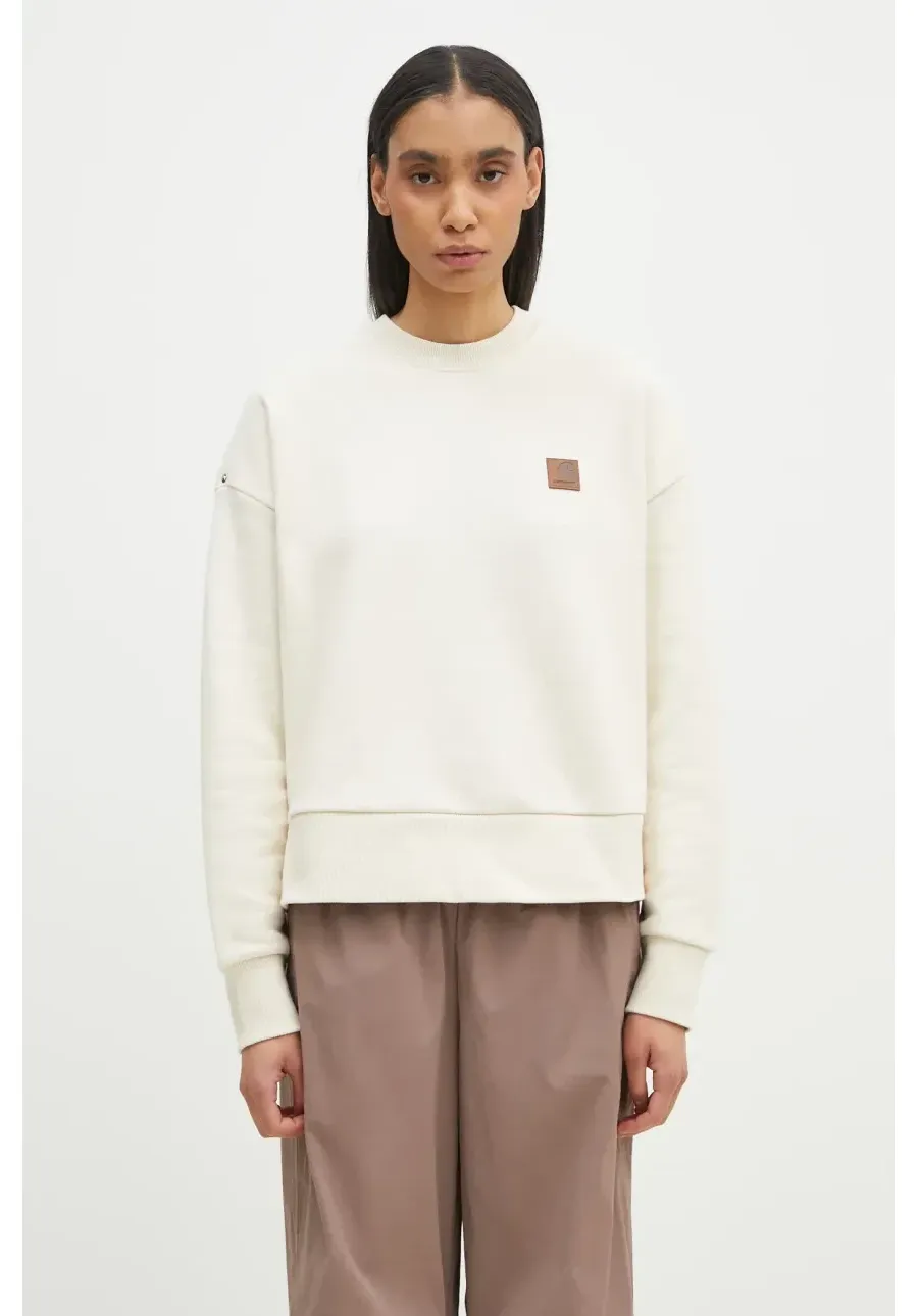 obrazek 1 Carhartt WIP bluza Eldon Sweat damska kolor beżowy gładka I034373.05XX