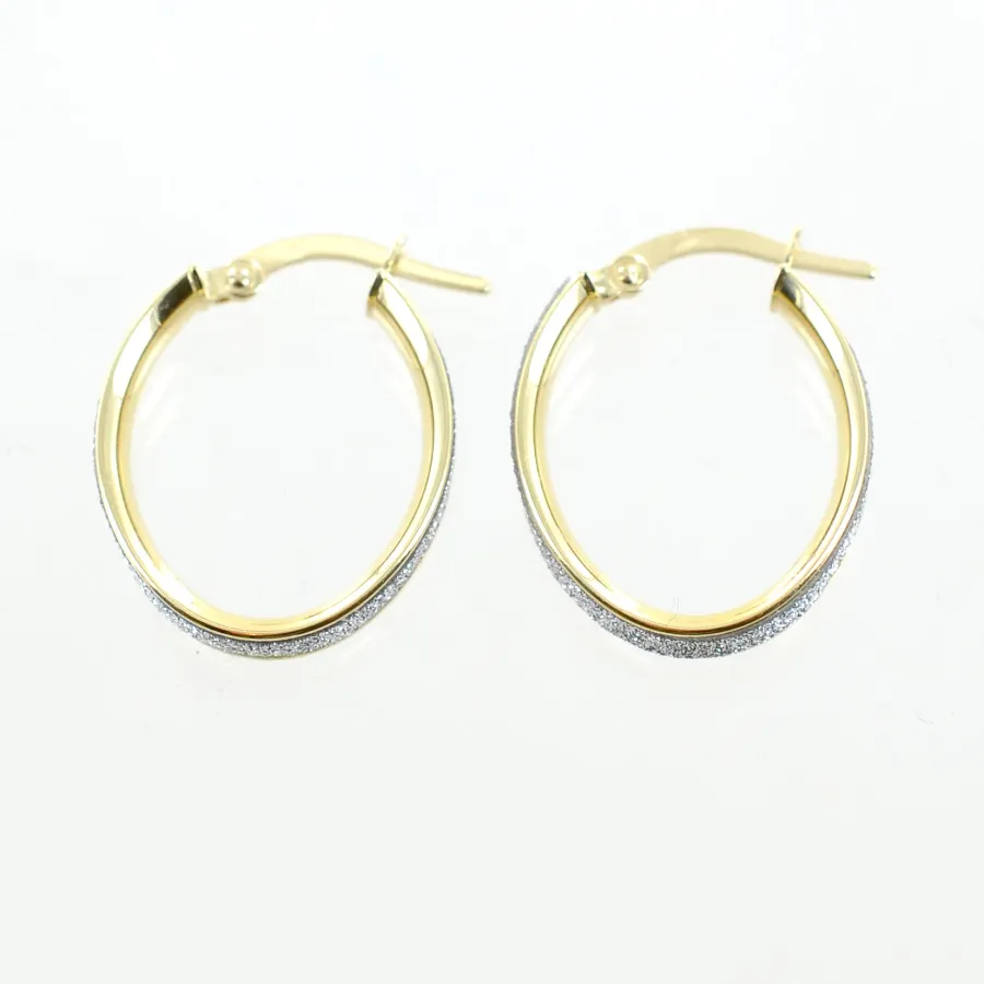 obrazek 3 Kolczyki damskie koła z żółtego złota i brokatu