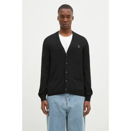 Zdjęcie Maison Kitsuné kardigan wełniany Bold Fox Head Patch kolor czarny MM00509KT1036