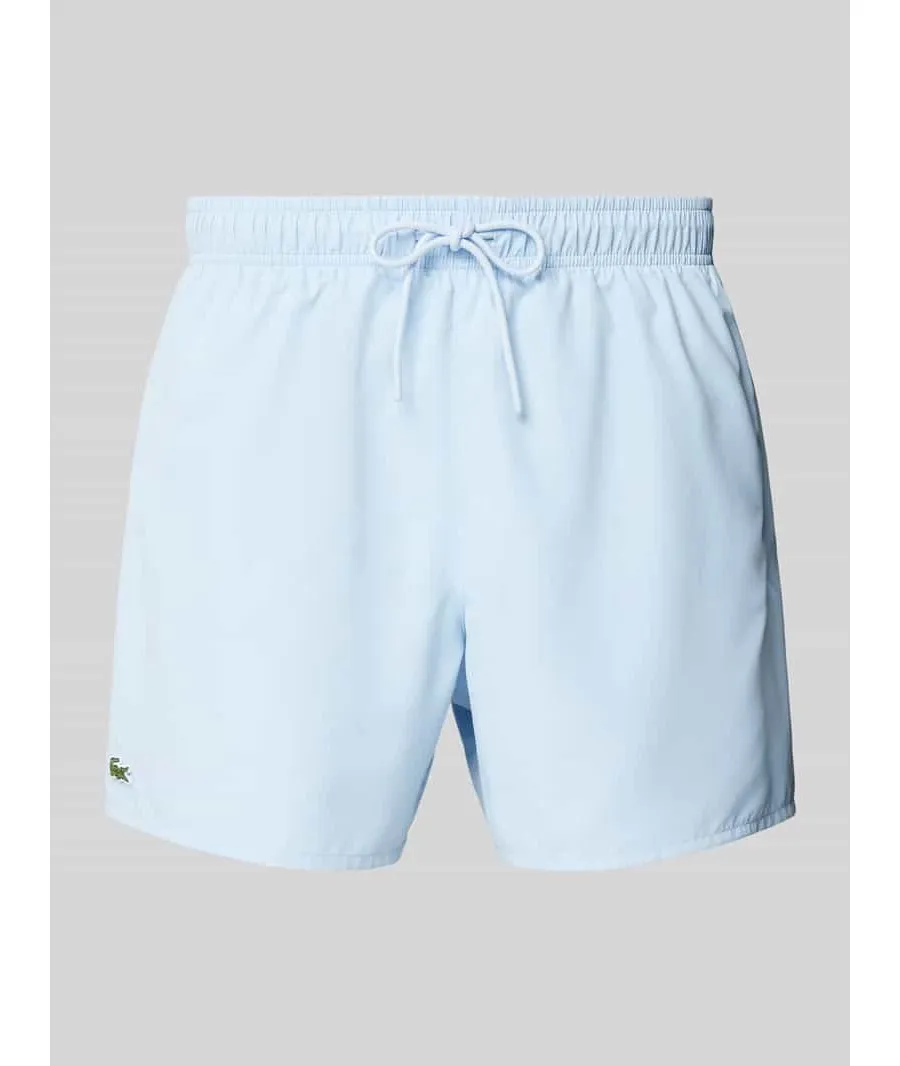 obrazek 1 Spodenki kąpielowe o kroju regular fit z naszywką z logo