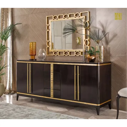 Zdjęcie Pojemna komoda z lustrem w stylu nowoczesnym