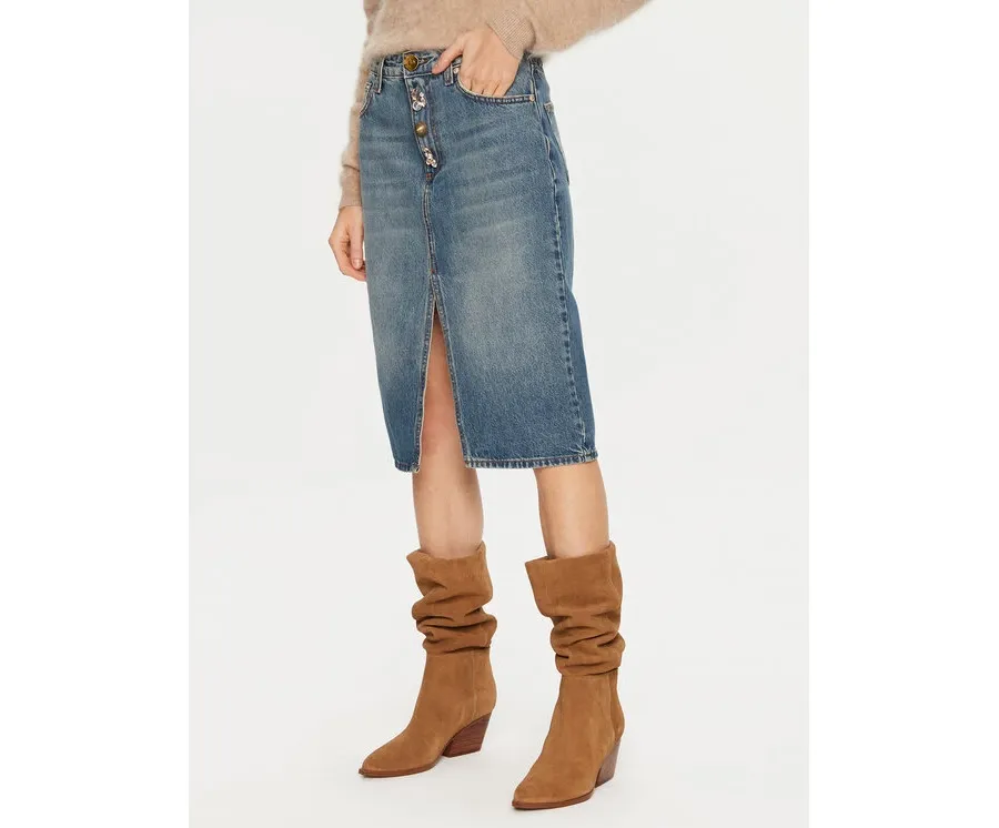 obrazek 1 ViCOLO Spódnica jeansowa DS0060 Niebieski Regular Fit
