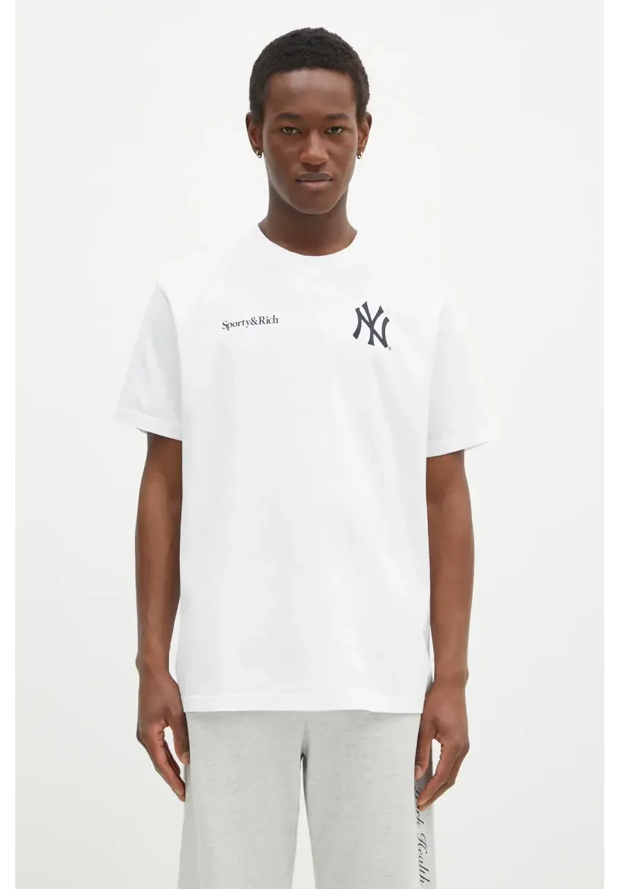 obrazek 1 Sporty & Rich t-shirt bawełniany Champions kolor biały z nadrukiem TO043505633WH01