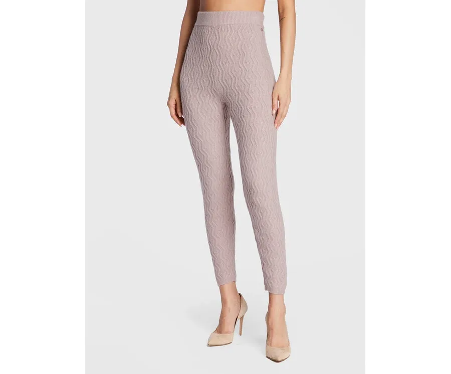 obrazek 1 Guess Legginsy Cable Mix W2BB38 Z2QA0 Fioletowy Slim Fit