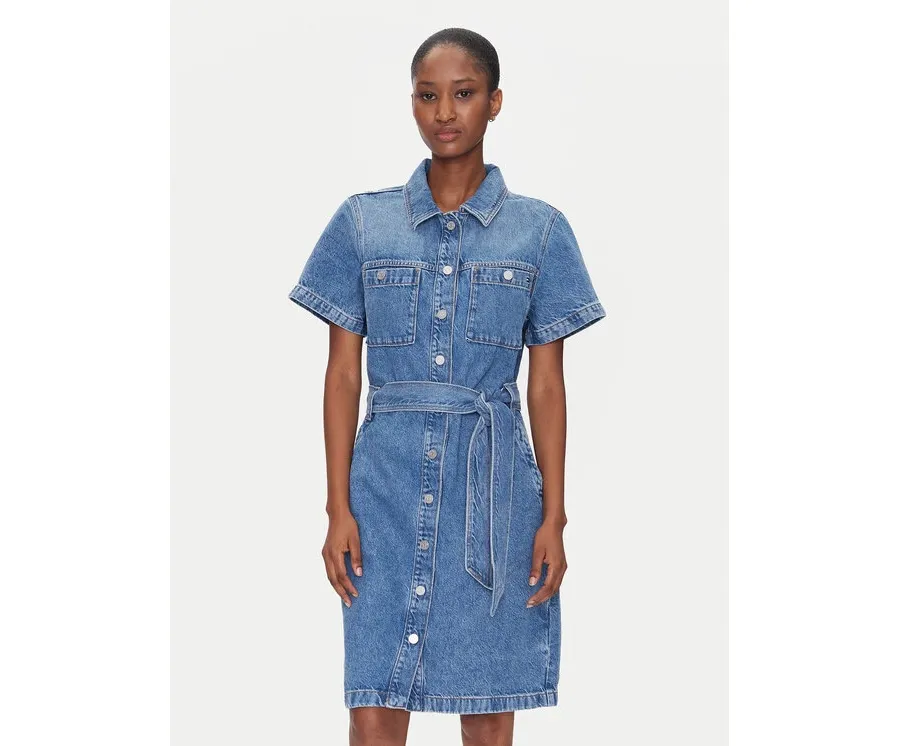 obrazek 1 Tommy Hilfiger Sukienka jeansowa WW0WW44380 Niebieski Regular Fit