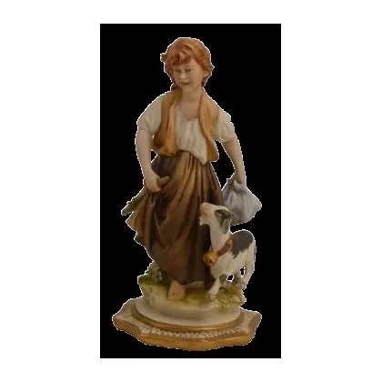Zdjęcie Dziewczynka z kózką - włoska figurka z porcelany