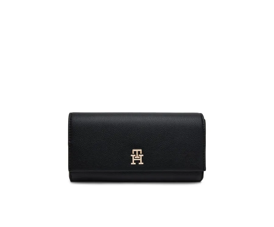 obrazek 1 Tommy Hilfiger Duży Portfel Damski Th Legacy Flap Lrg Wallet AW0AW17267 Czarny