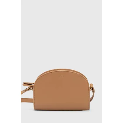 Zdjęcie A.P.C. torebka skórzana sac demi-lune mini kolor beżowy PXAWV-F61392