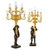 Zdjęcie Prestiżowe świeczniki do salonu z chłopcem i dziewczynką