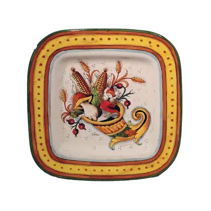 Picture Italian ceramic plate decorated with a cornucopia motif