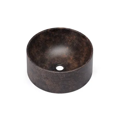 Zdjęcie Elegancka umywalka 40 cm COLUMBA BASIC – DARK STONE, niebieski, ochra i czarny, lakier matowy