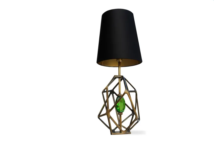 obrazek 3 Niezwykła lampa stołowa z klejnotem w środku