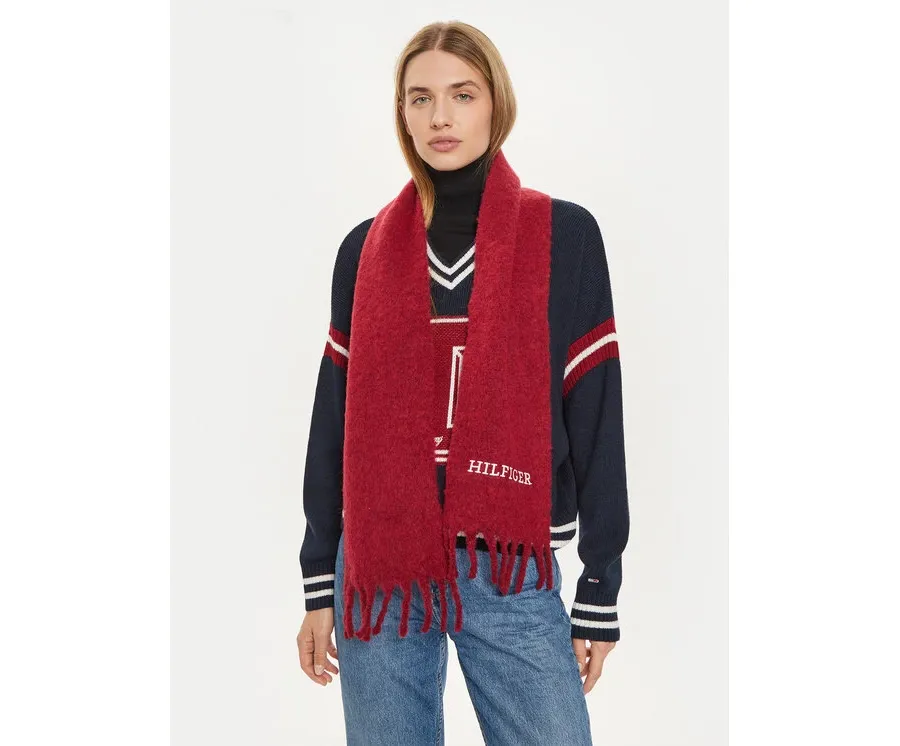 obrazek 1 Tommy Hilfiger Szalik Monotype AU0AU01935 Bordowy