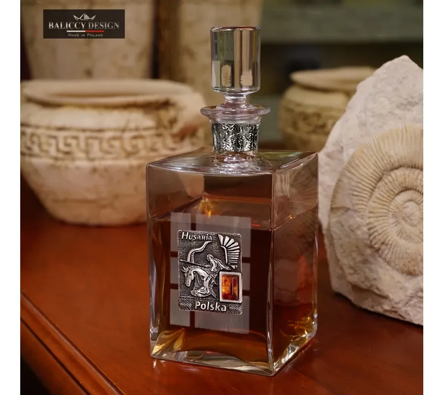 obrazek 2 Karafka  i szklanki do whisky z bursztynem, 