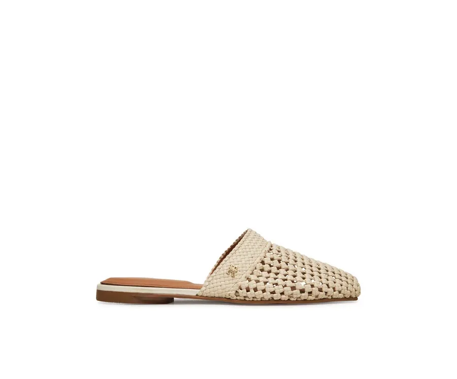 obrazek 1 Tommy Hilfiger Klapki Crochet Mule FW0FW08413 Écru