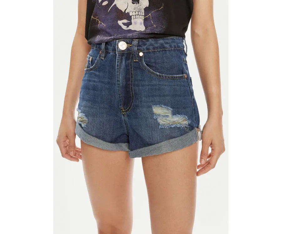 obrazek 1 One Teaspoon Szorty jeansowe Bandits 26275 Niebieski Relaxed Fit