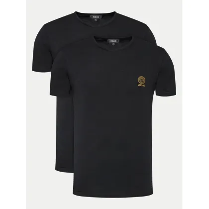 Zdjęcie Versace Komplet 2 t-shirtów AU10193 Czarny Slim Fit