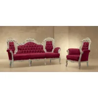 Zdjęcie Elegancka czerwona sofa i fotel w stylu barokowym – Morello Gianpaolo