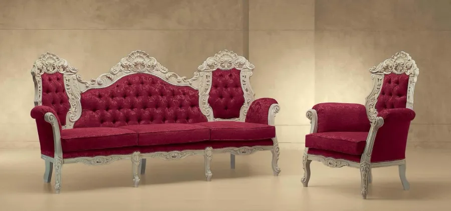 obrazek 1 Elegancka czerwona sofa i fotel w stylu barokowym – Morello Gianpaolo