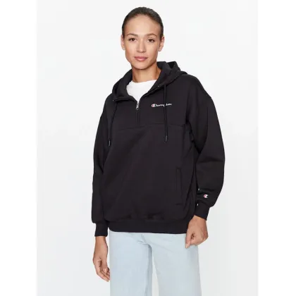 Zdjęcie Champion Bluza Hooded Half Zip Sweatshirt 116581 Czarny Oversize