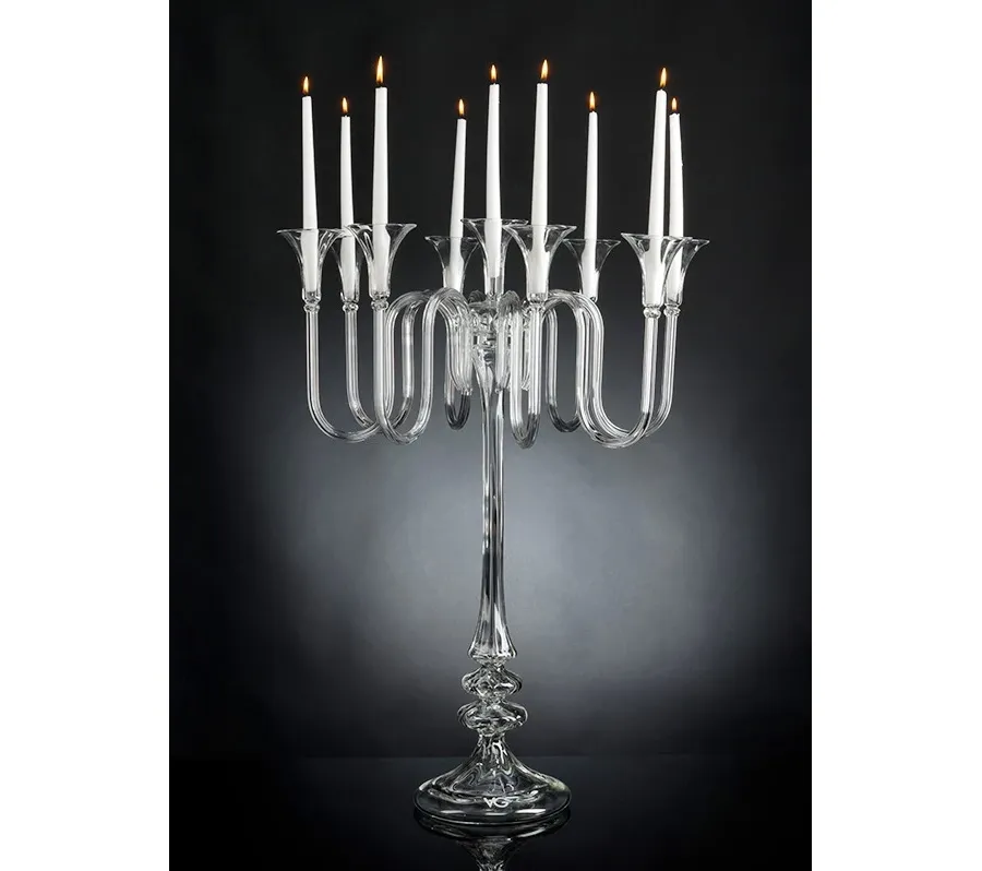 picture 1 Classic glass candlestick with nine arms