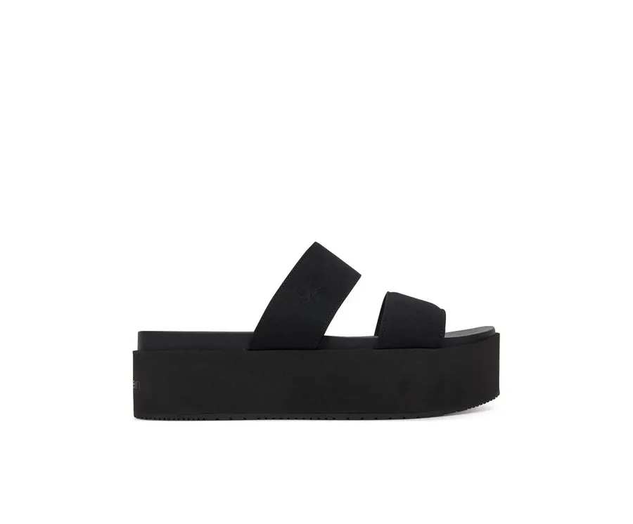 obrazek 1 Calvin Klein Jeans Klapki Flatform Sandal Webbing In YW0YW01789 Czarny