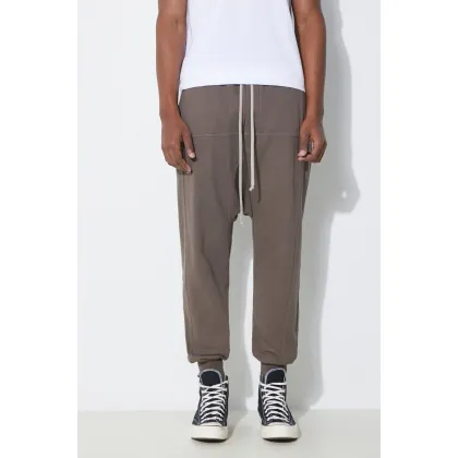 Zdjęcie Rick Owens spodnie dresowe kolor brązowy gładkie DU01D1395.RIG.34