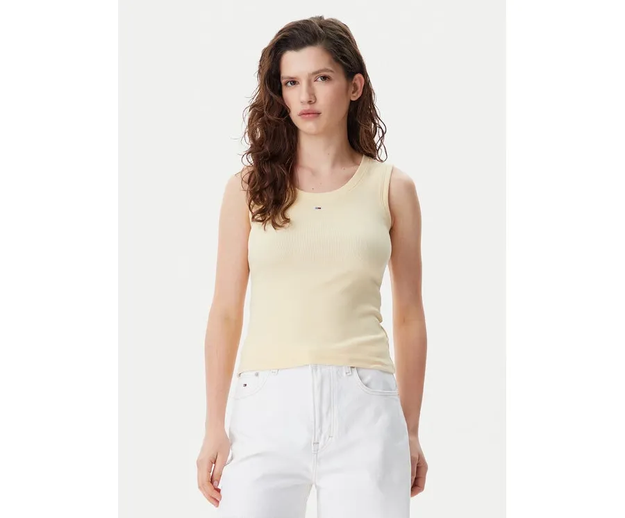 obrazek 1 Tommy Jeans Top Essential DW0DW20673 Żółty Slim Fit