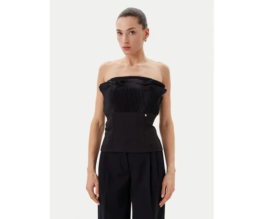 obrazek 1 Rinascimento Top CFC0019748002 Czarny Slim Fit