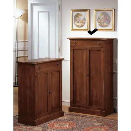 Picture Tall shoe rack, 2 doors, 1 drawer, 6 movable shelves - Fratelli Mirandola