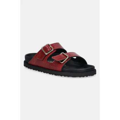 Zdjęcie Birkenstock 1774 klapki skórzane Arizona EXQ LE damskie kolor bordowy 1030004