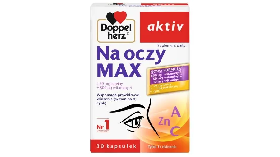 obrazek 1 Doppelherz Aktiv Na Oczy Max, Suplement diety wspomagający wzrok, Kapsułki DOPPELHERZ