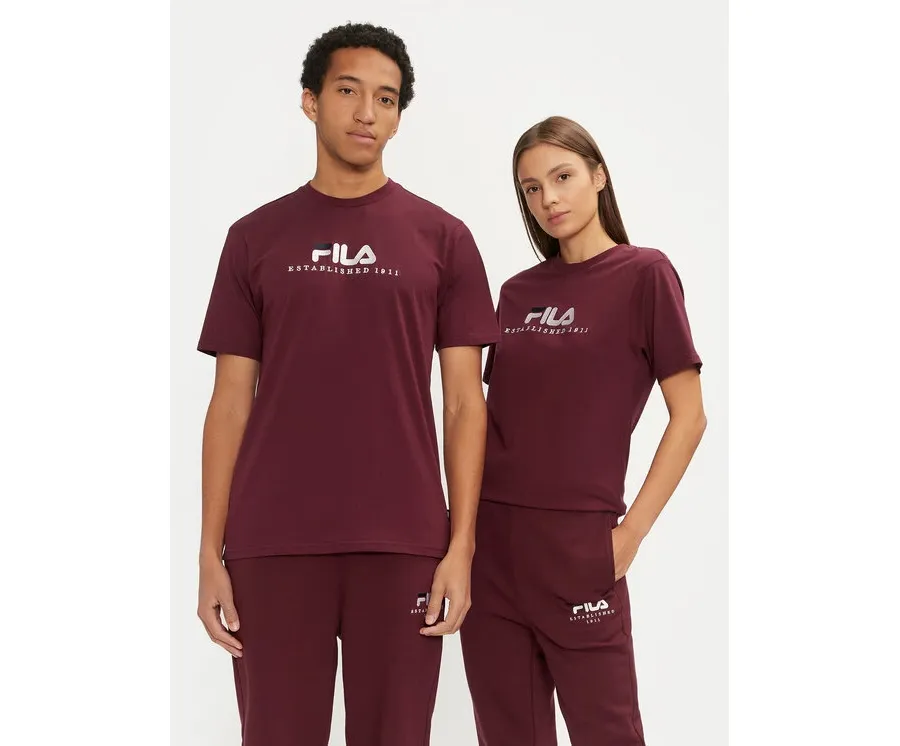 obrazek 1 Fila T-Shirt Unisex Bedburg FAU0147 Bordowy Regular Fit