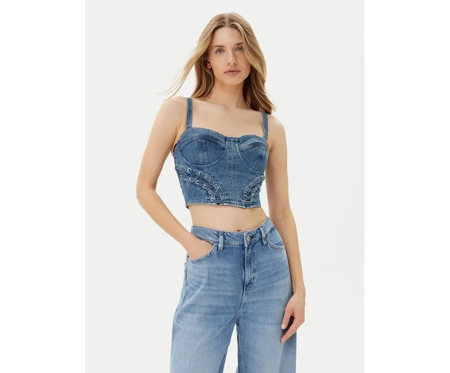 obrazek 1 Guess Top W5GH86 D4H7C Niebieski Regular Fit