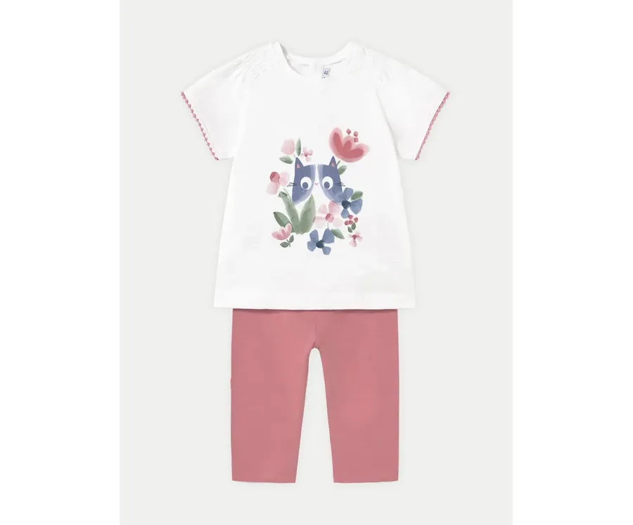 obrazek 1 Mayoral Komplet t-shirt i legginsy 1736 Różowy Regular Fit